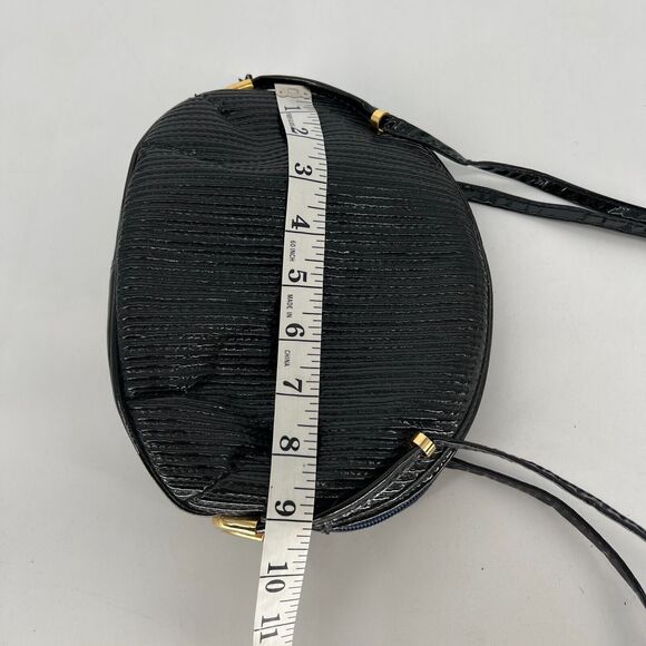 Vtg Saks‎ Fifth Avenue Handbag Green Crossbody Italy Circle Ball Patent Leather - Picture 11 of 15